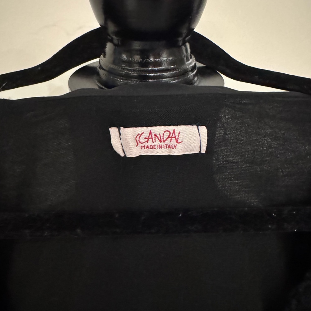 Elegant Black Sheer Women's Top ~ Italy with Dolman Sleeves - Picture 3 of 9